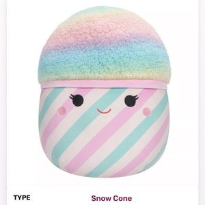 Bevin Squishmallow NWT 11” Rainbow Cotton Candy Snow Cone‎